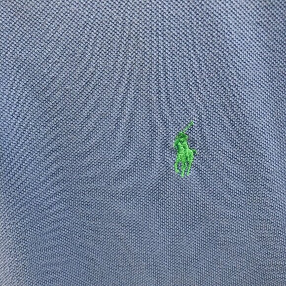 VTG Polo Ralph Lauren Polo Shirt Mens L Light Blue Short Sleeve Pony Logo Cotton - Picture 7 of 10